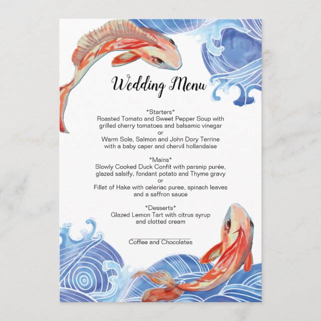 KOI FISH MENU CARD (Front)