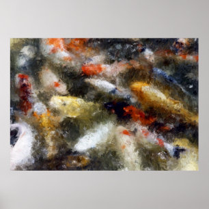 KOI FISH of SANJUSANGENDO TEMPLE - KYOTO JAPAN Poster