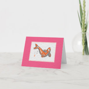 KOI Fish on PINK Note Card