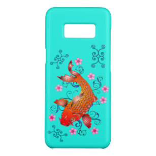 Koi fish oriental floral orange turquoise  Case-Mate samsung galaxy s8 case