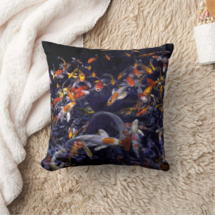 KOI FISH OVER FLOWING CUSHION