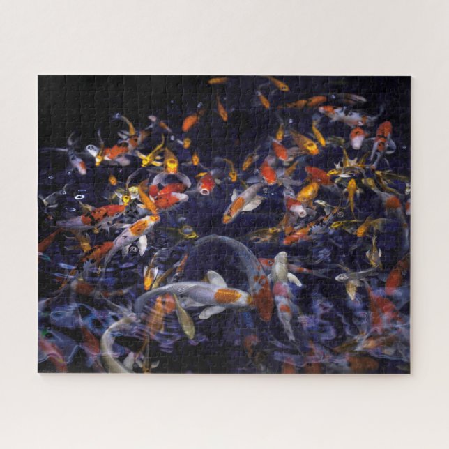 KOI FISH OVER FLOWING JIGSAW PUZZLE (Horizontal)