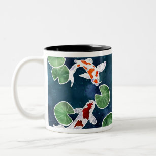 Koi Fish Painting Two-Tone Coffee Mug