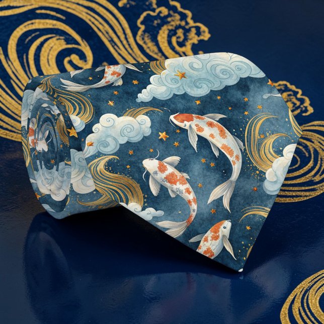 Koi Fish Pattern Custom Necktie (Creator Uploaded)