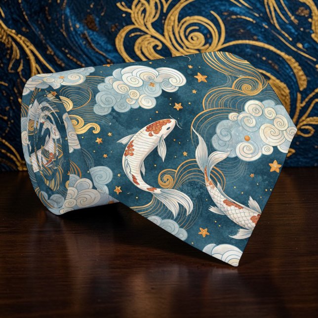 Koi Fish Pattern Custom Necktie (Creator Uploaded)
