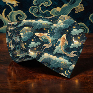 Koi Fish Pattern Custom Necktie