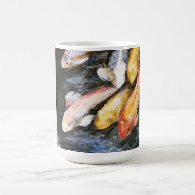Koi Fish Pond Art Painting Mug (Center)