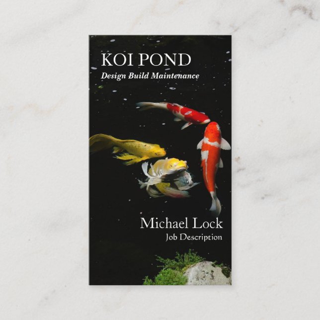 ©Koi Fish Pond Design Build Maintenance Business Card (Front)