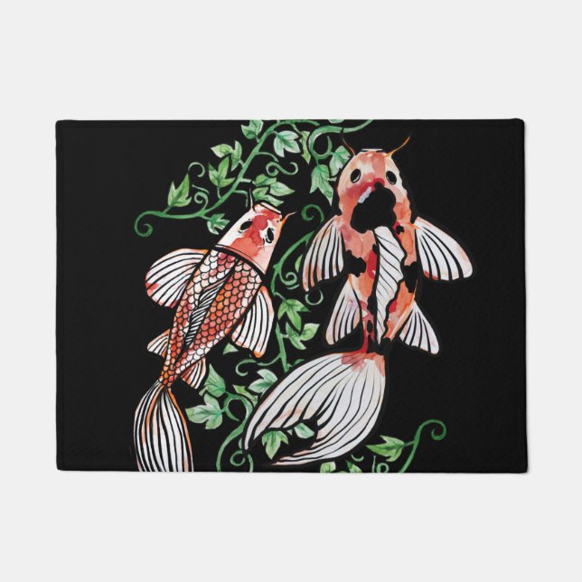Koi Fish Pond Kois Ivy Japanese Fishpond           Doormat (Front)