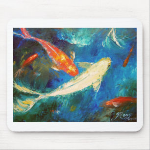 Koi Fish Pond Mouse Pad