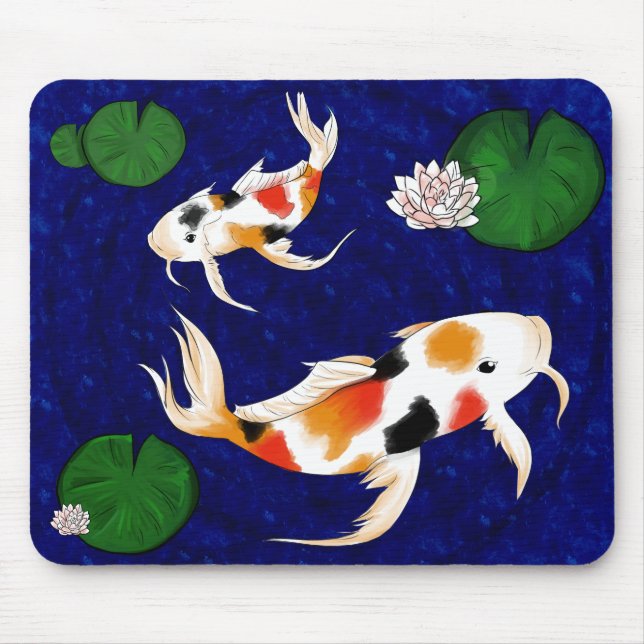 Koi Fish Pond Mouse Pad (Front)