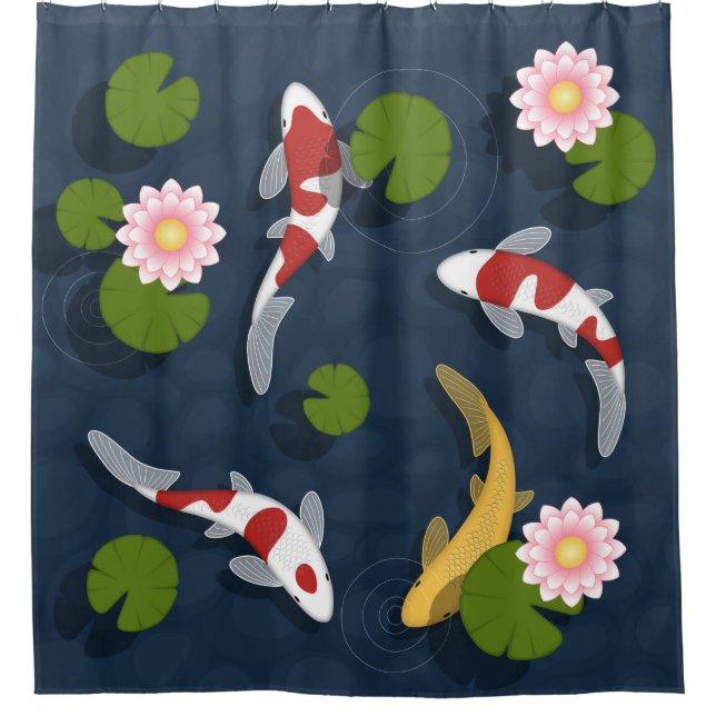 Koi Fish Pond Shower Curtain (Front)