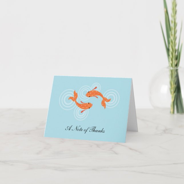 Koi Fish Pond Thank You Card (Front)