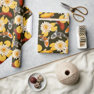 Koi Fish Pond  Wrapping Paper