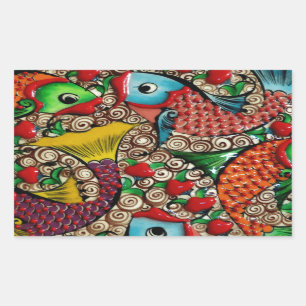 Koi Fish Rectangular Sticker