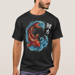 Koi Fish Sakura Japanese Art Carp Aesthetic T-Shirt