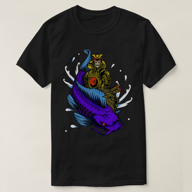 Koi Fish Samurai Japanese Warrior  T-Shirt (Design Front)