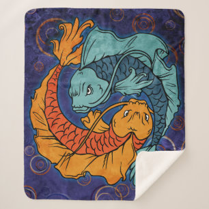 Koi Fish Sherpa Blanket