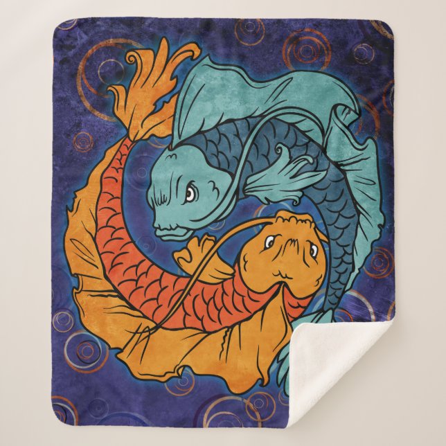 Koi Fish Sherpa Blanket (Front)