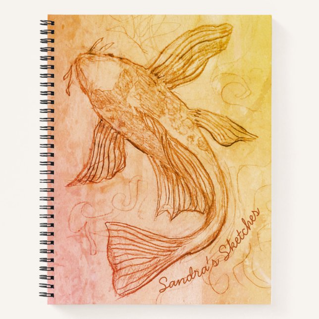 Koi Fish Spiral Sketchbook Option Notebook (Front)