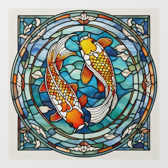 Koi Fish Stained Glass Japanese Asain Fish (Sheet)