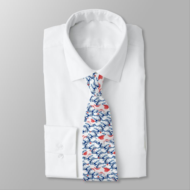 Koi fish swimming in a stream tie (Tied)