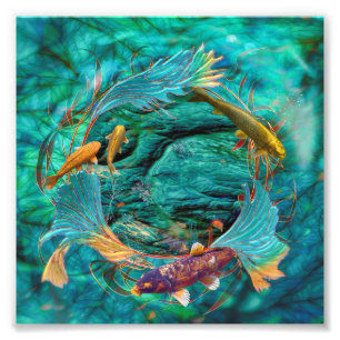 Koi Fish SWIMMING IN PEACE Photo Print