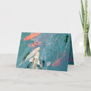 Koi Fish Swimming in Pond Thank You Card