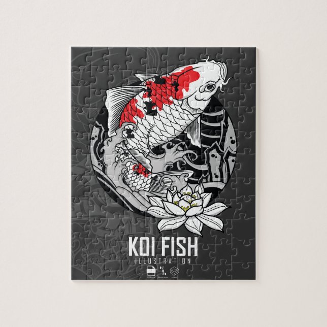  KOI FISH TATTOO JIGSAW PUZZLE (Vertical)