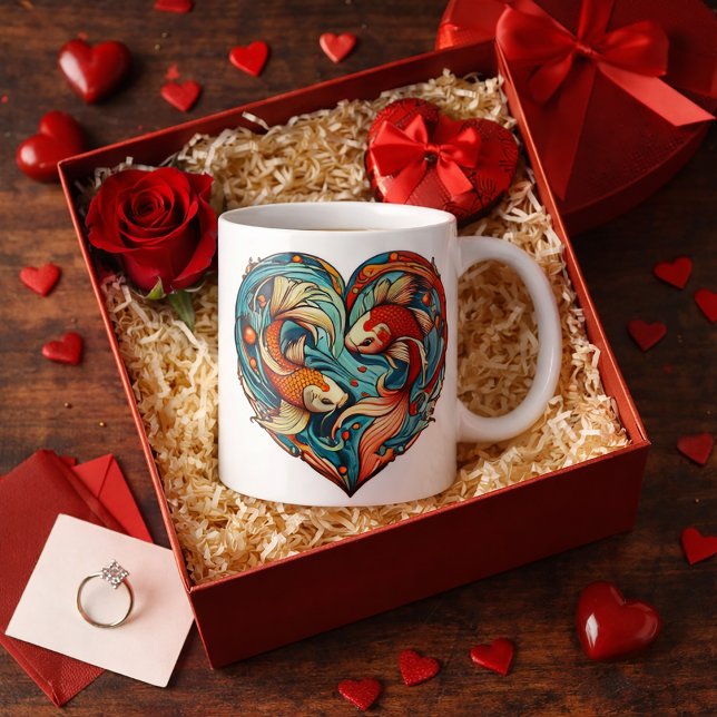 Koi Fish Valentine Coffee Mug (Creator Uploaded)