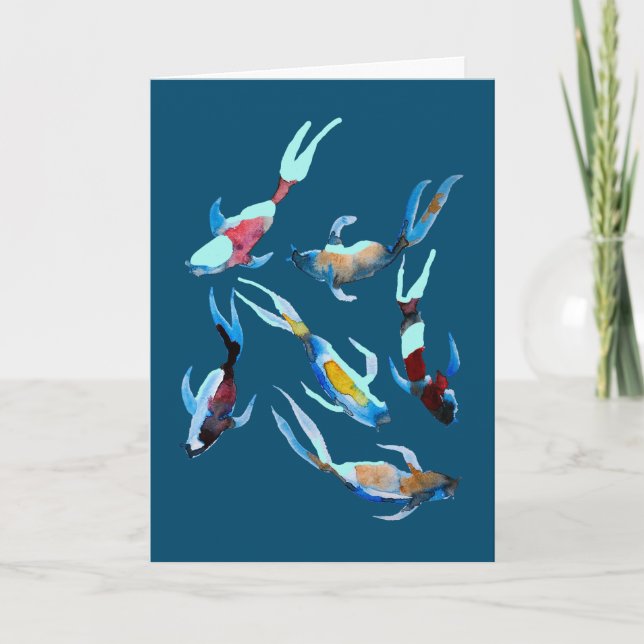 Koi Fish watercolor Card (Front)