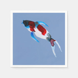 Koi fish watercolor fine art napkin