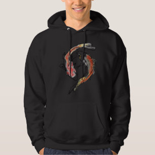 Koi Fish Watercolor Japanese Art Yin Yang Koi Fish Hoodie