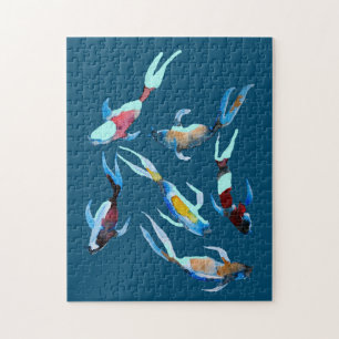 Koi Fish watercolor Jigsaw Puzzle