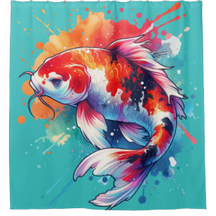 Koi Fish Watercolor Shower Curtain
