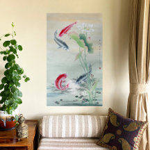 Koi Fish with Lotus