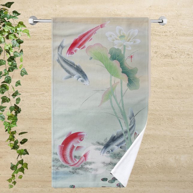 Koi Fish with Lotus Hand Towel (Creator Uploaded)