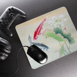 Koi Fish with Lotus Mouse Pad