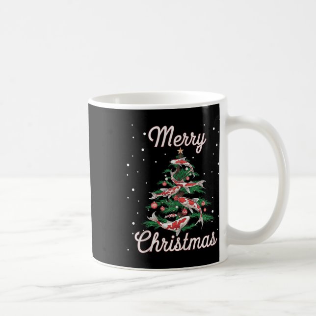 Koi Fish Xmas Tree Koi Carp Christmas Tree  Coffee Mug (Right)