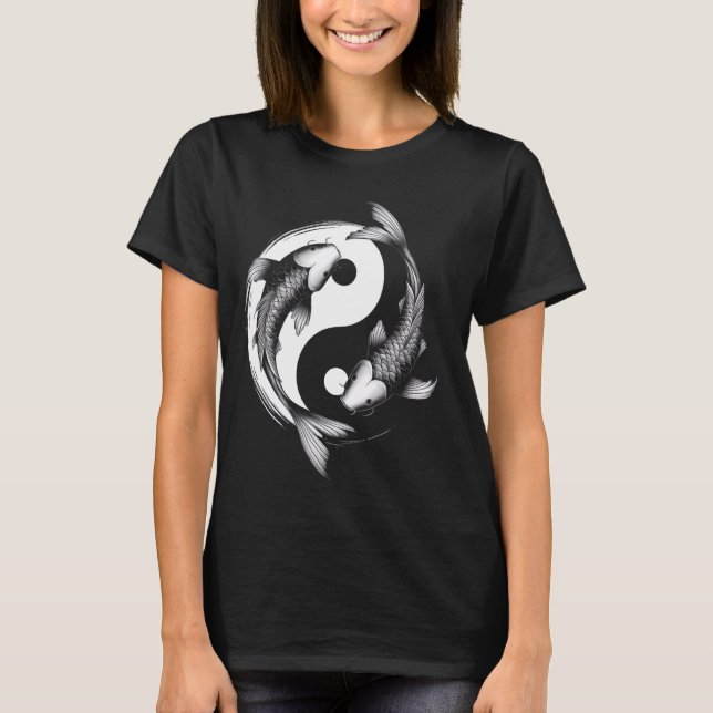 Koi Fish Yang Symbol Design Graphic Tees (Front)