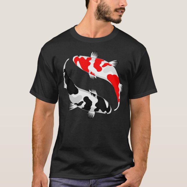 Koi Fish Yin And Yang Art tshirt (Front)
