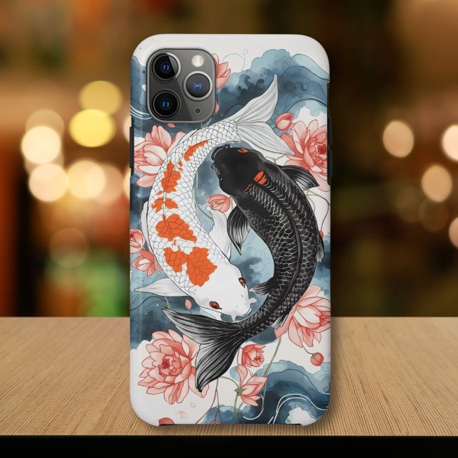 Koi Fish Yin Yang Lotus Art Case-Mate iPhone Case (Creator Uploaded)