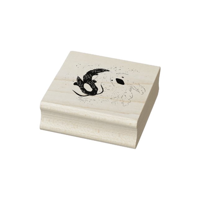 Koi Fish Yin Yang Rubber Stamp (Stamp)