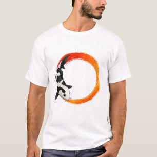 Koi Fish Zen Circle Art – Minimalist Design T-Shirt