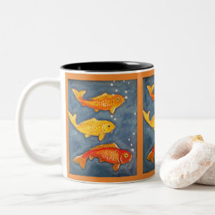 Koi Goldfish Art Orange Coffee Mug