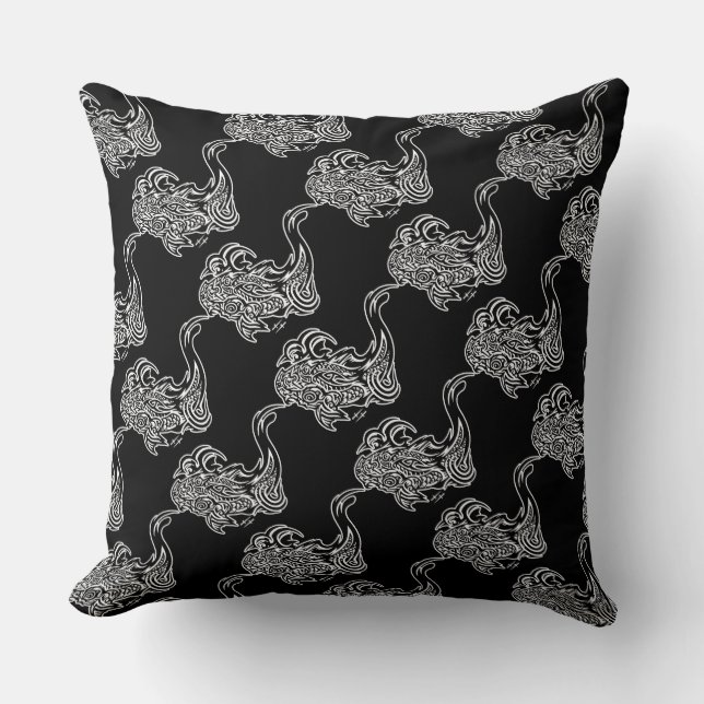 Koi Grade A Cotton Throw Pillow 20x20 (Front)