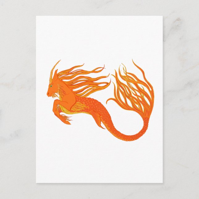 Koi Horse Orange Fire Postcard (Front)