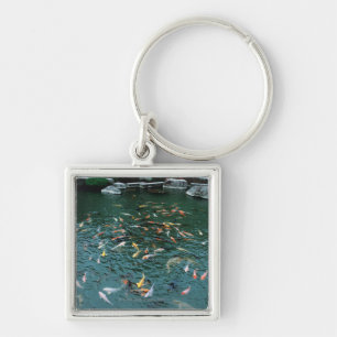 Koi in a Pond Key Ring