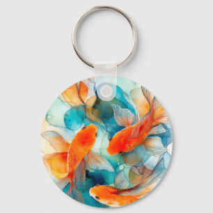 Koi in Flow Key Ring
