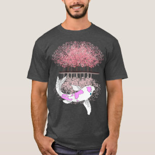 Koi Japan Pond Sakura Tree Cherry Blossom Japanese T-Shirt